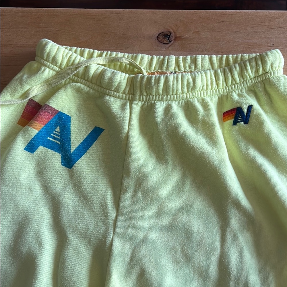 Aviator nation, neon yellow sweatpants-